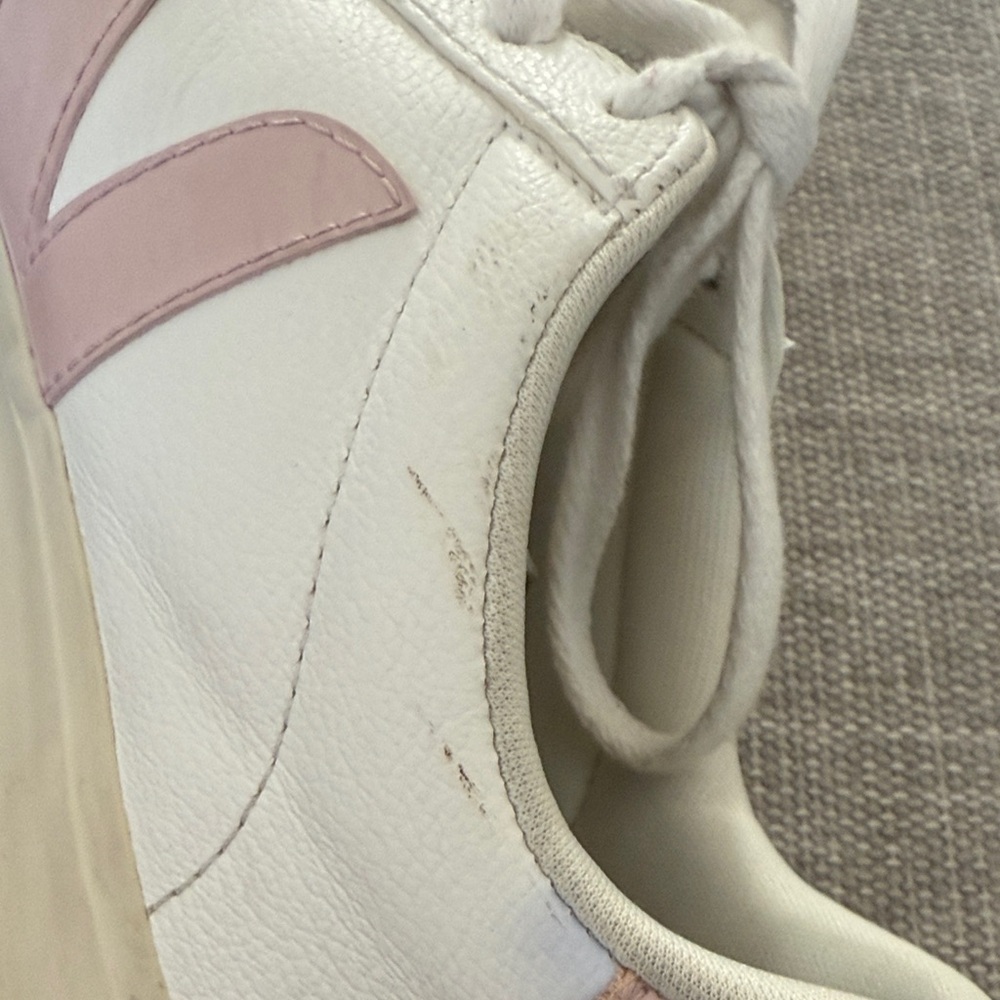Veja Campo Women's White and Light Pink Sneakers - Picture 8 of 11